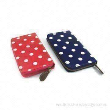Wallet with TC Cloth Lining, Made of 12oz Cotton Canvas, Customized Colors are Accepted